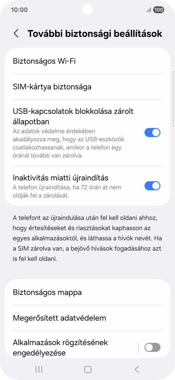 Válaszd a SIM-kártya biztonsága lehetőséget.