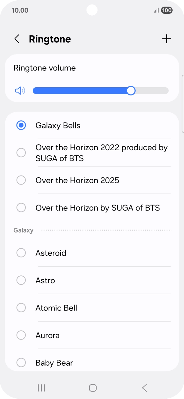 Press the different ring tones to hear them.