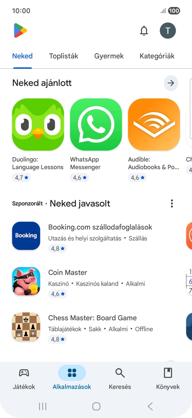 Válaszd a Keresés lehetőséget.