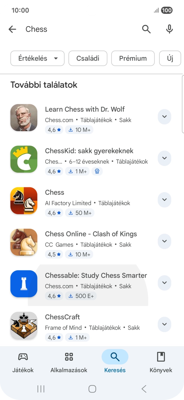 Kattints a kívánt alkalmazásra.