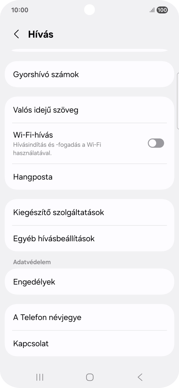 Válaszd a Kiegészítő szolgáltatások lehetőséget.