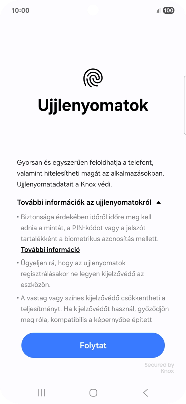 Válaszd a Folytat lehetőséget.