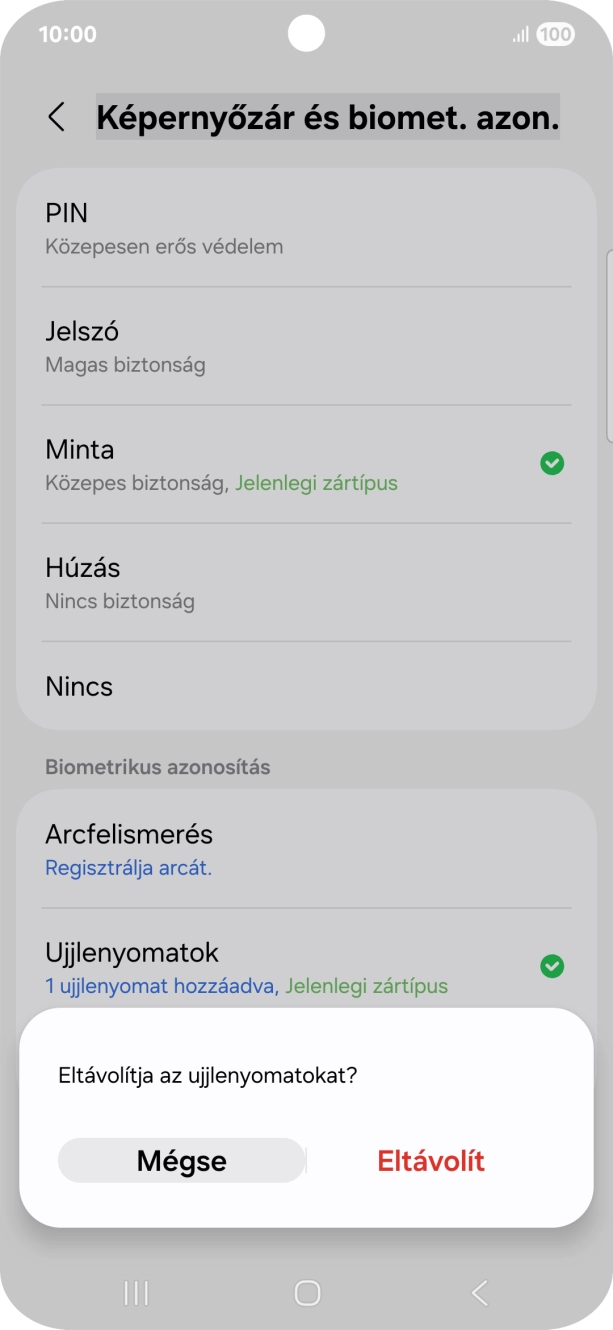Válaszd az Eltávolít lehetőséget.
