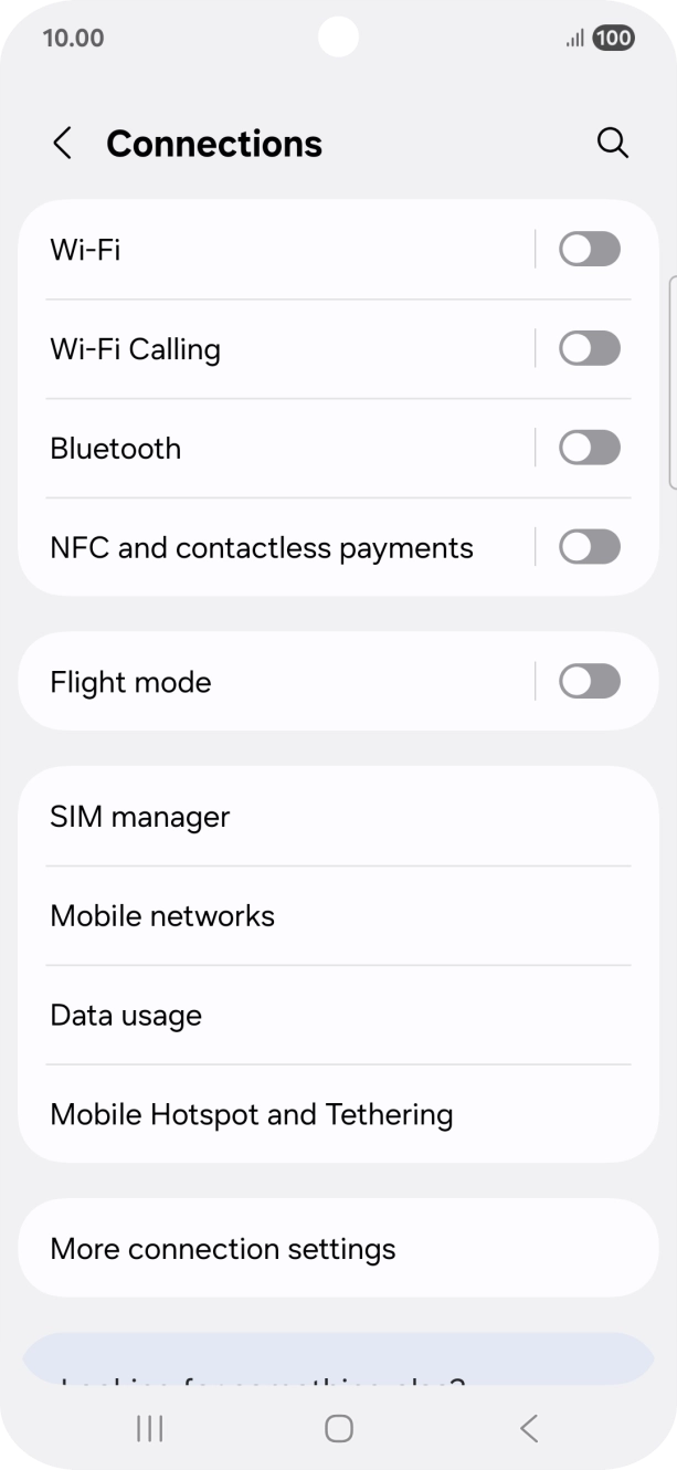 Press Data usage.