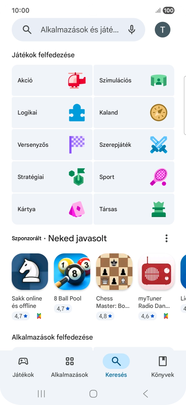 Kattints a keresés mezőre.