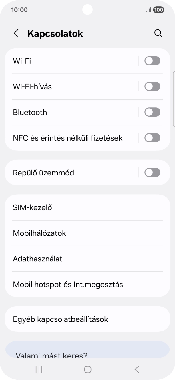 Válaszd a Mobilhálózatok lehetőséget.