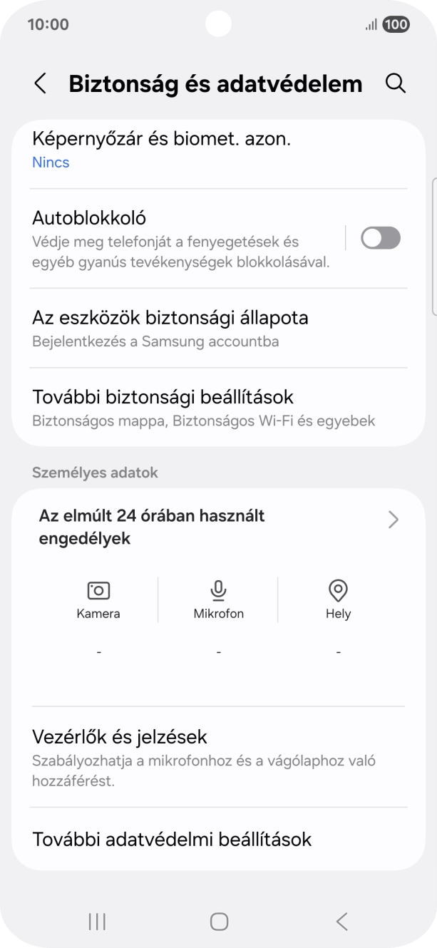 Válaszd a További biztonsági beállítások lehetőséget.