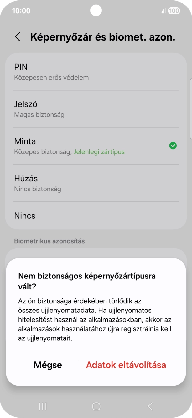 Válaszd az Adatok eltávolítása lehetőséget.