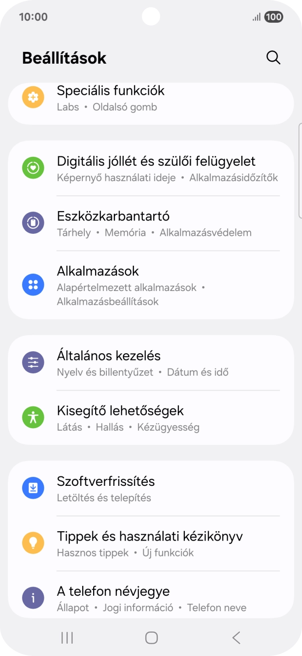 Válaszd az Általános kezelés lehetőséget.