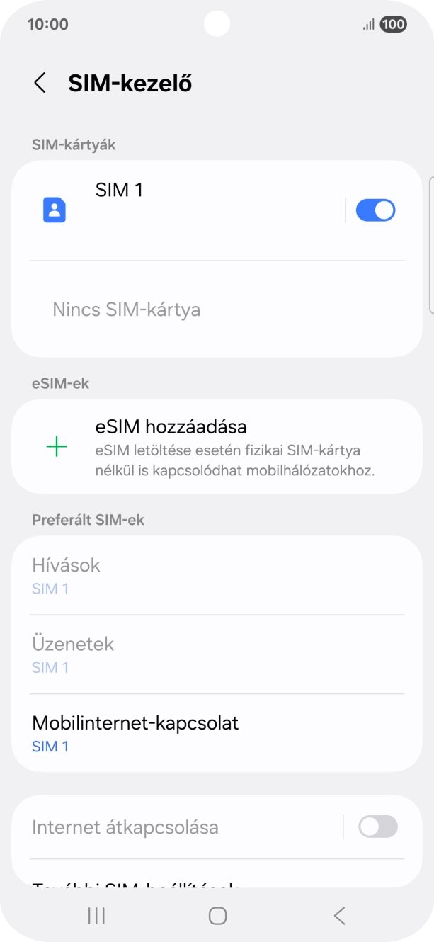 Válaszd az eSIM hozzáadása lehetőséget.