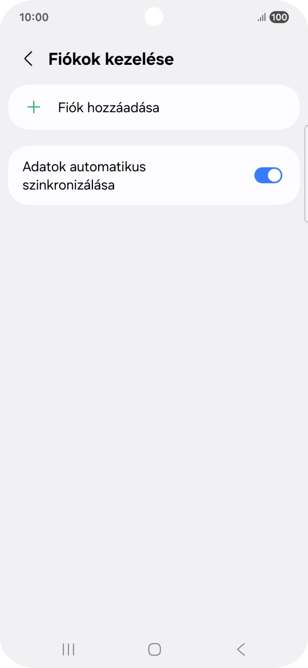 Válaszd a Fiók hozzáadása lehetőséget.