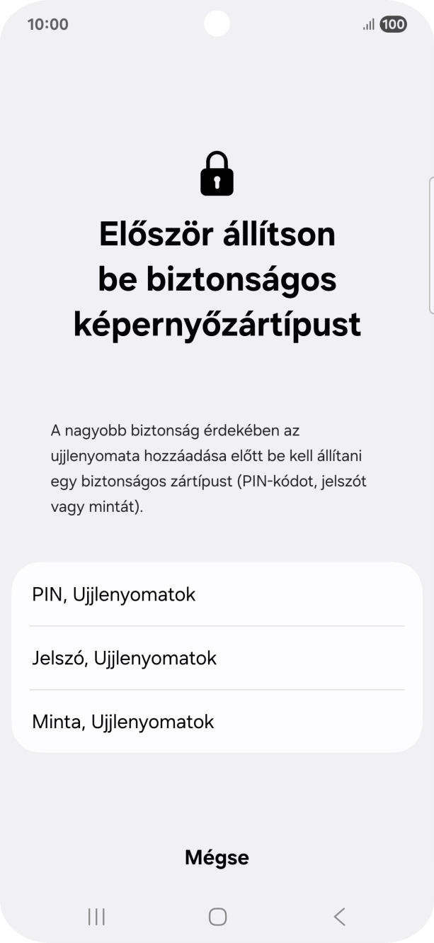 Válaszd ki a kívánt képernyőzárkódot, és kövesd a kijelzőn megjelenő utasításokat egy extra képernyőzár létrehozásához.