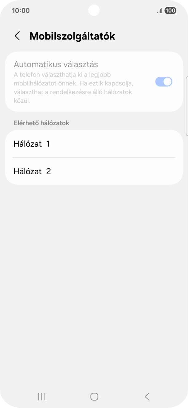 Válaszd ki a kívánt hálózatot.