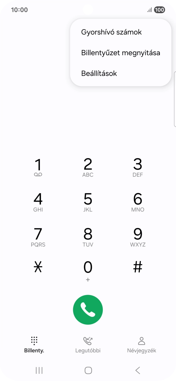 Válaszd a Beállítások lehetőséget.