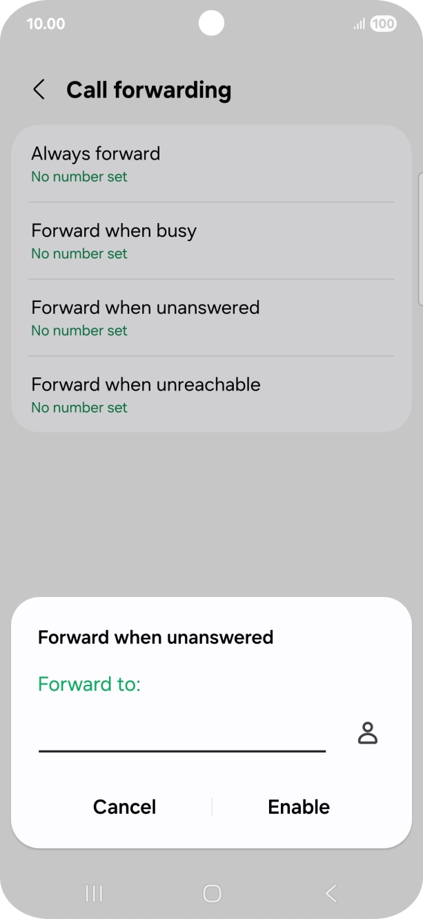 Key in +61101 and press Enable.