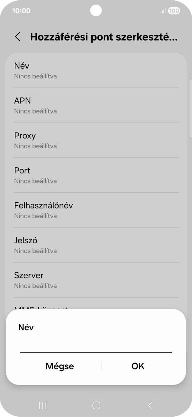Írd be azt, hogy One Internet, és válaszd az OK lehetőséget.