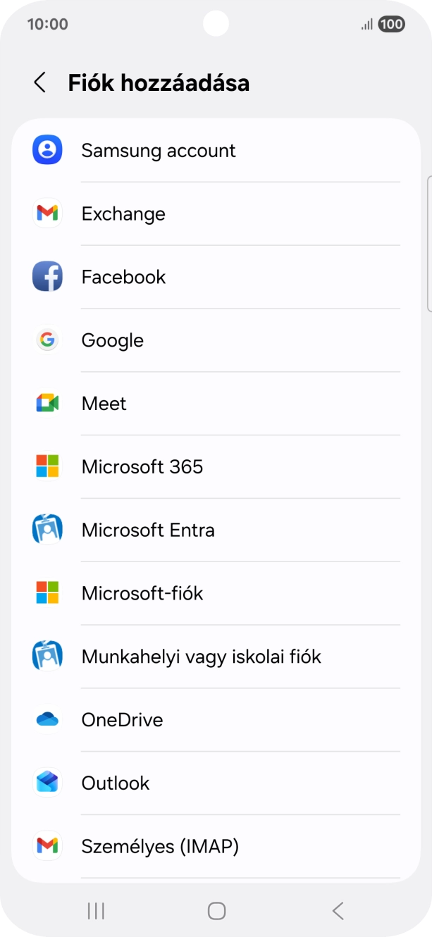 Válaszd a Google lehetőséget.