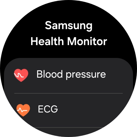 Press Blood pressure and follow the instructions on the screen to measure your blood pressure.