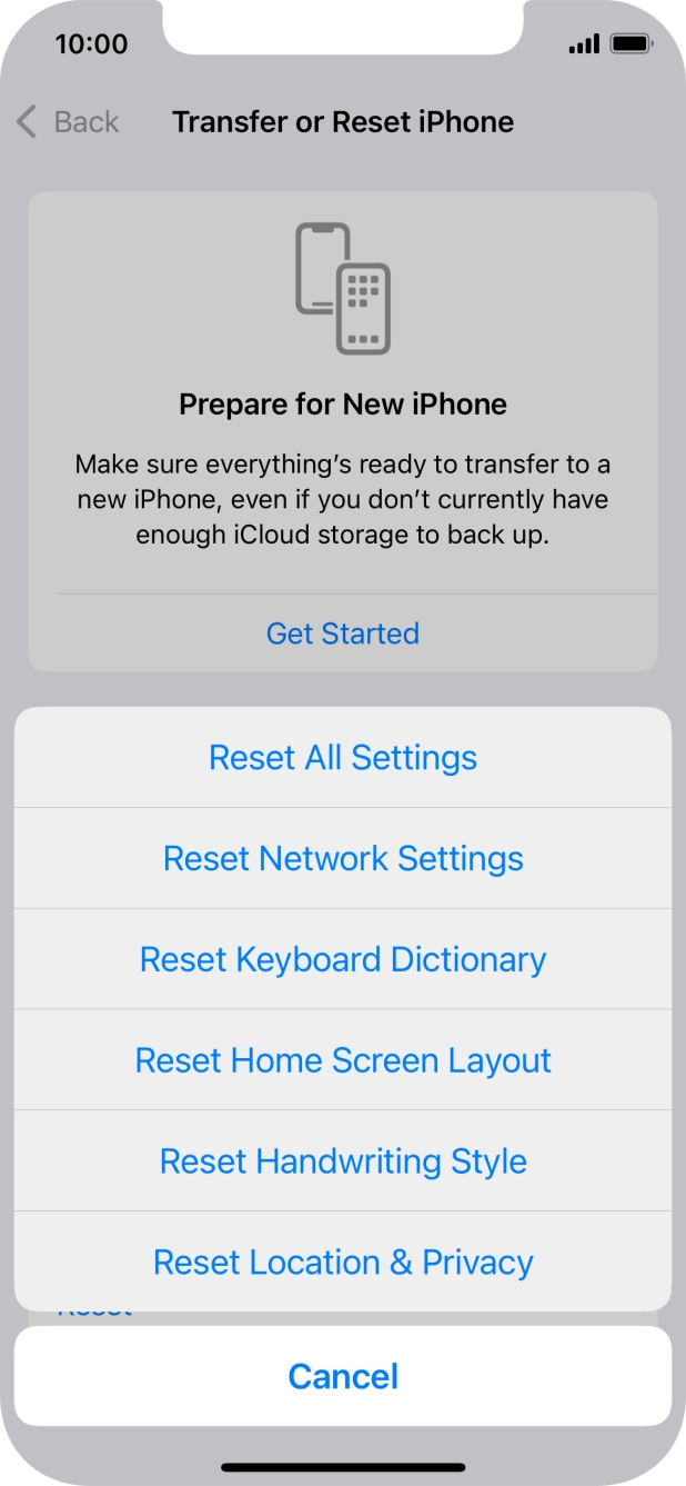Press Reset All Settings.