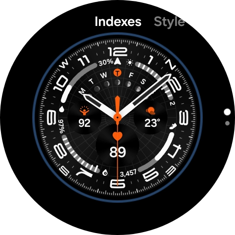 Slide your finger on the screen to change between the different designs.