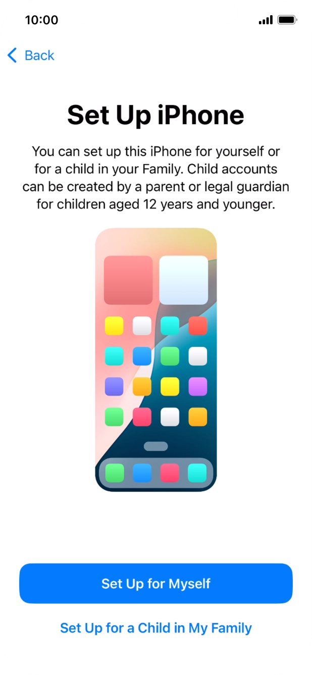 Press Set Up for Myself.