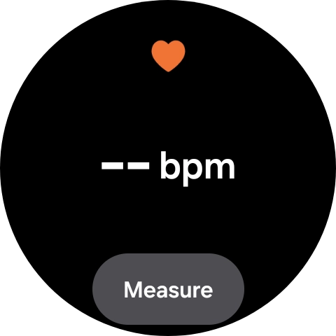 Press Measure and wait while your smartwatch measures your heart rate.