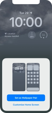 To use the same colour theme on the home screen, press Set as Wallpaper Pair.