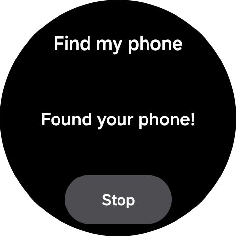 Press Stop when you've found your phone.