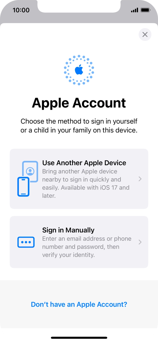 Press Sign in Manually.