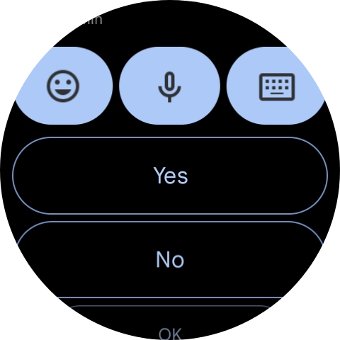 Press the required reply.