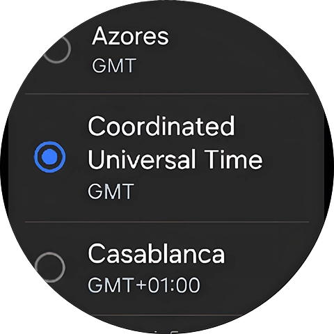 Press the required time zone.