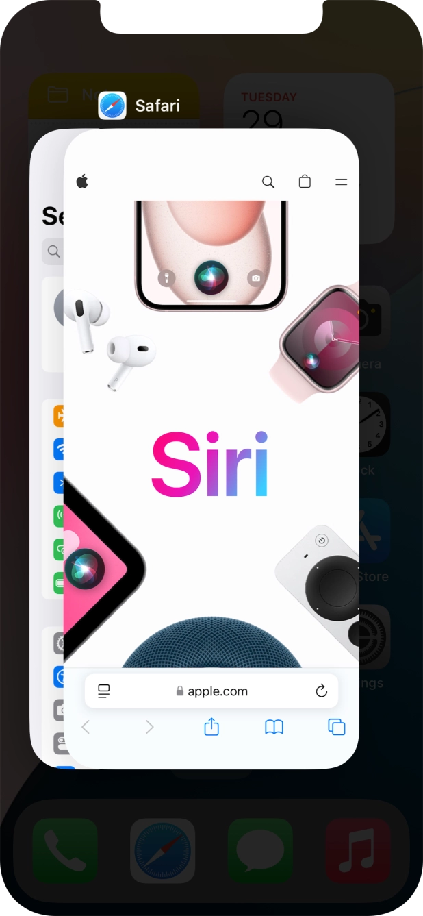 Slide upwards on the required application to end it. Slide upwards on the required application to end it.
