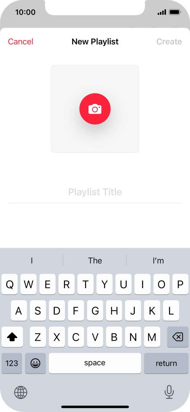 Press the text input field and key in a name for the playlist.