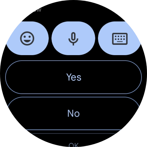 Press the required reply.