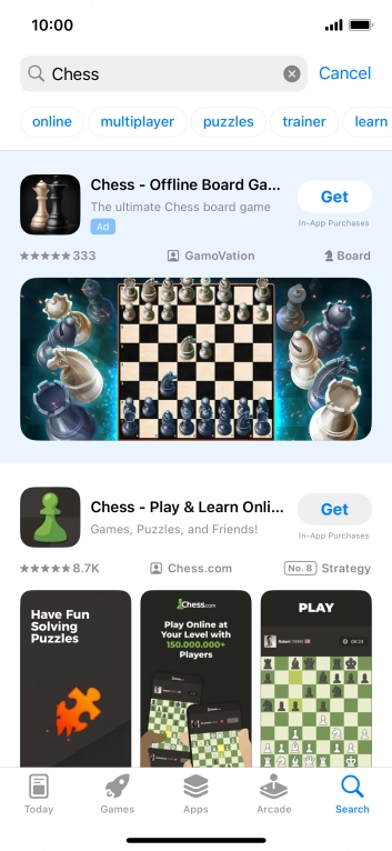 Press the required app. Press the required app.