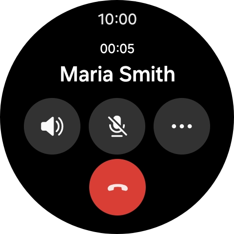 Press the end call icon.