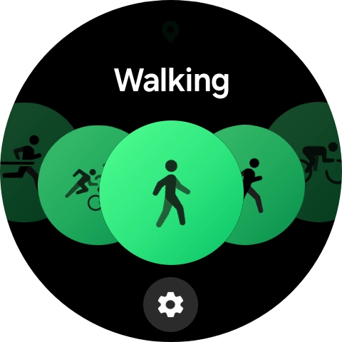 Drag your finger right or left to select the required activity.