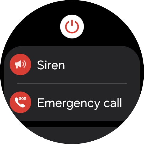 Press Siren and follow the instructions on the screen to start and stop the siren.