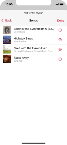 Go to the required category and press the add icon next to the required audio file.