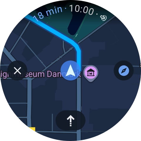 Press the route description icon to return to the directions.