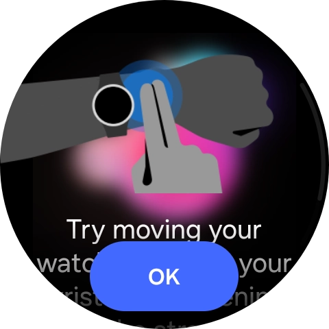 Press OK and wait while your smartwatch measures your blood oxygen level.