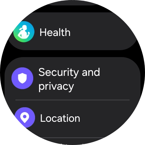 Press Security and privacy.