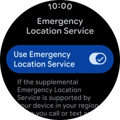 Press the indicator next to 'Use Emergency Location Service' to turn the function on or off.