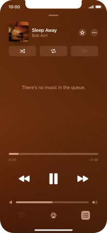 Press the shuffle icon to turn the function on or off.