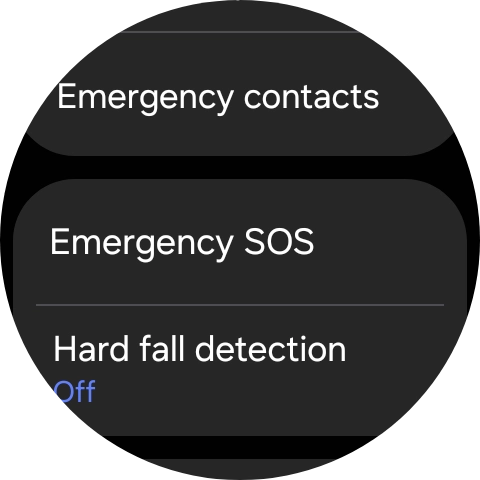 Press Emergency contacts. Press Emergency contacts.