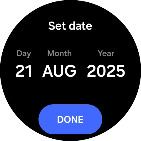 Slide your finger up or down on the screen to set the required date.