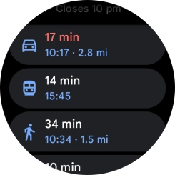 Press the required mode of transportation.