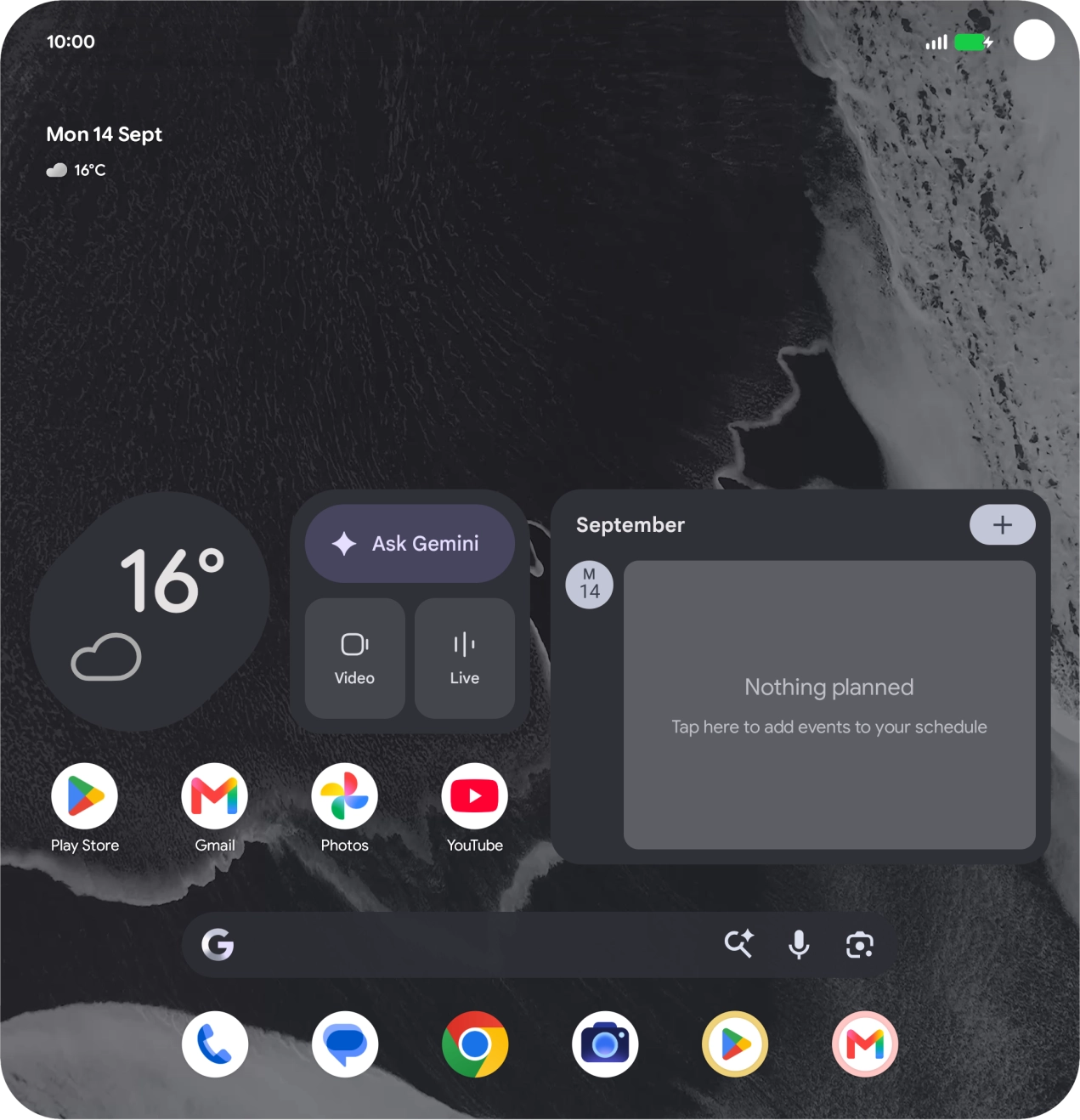 When the battery charging icon is displayed, the battery is charging.