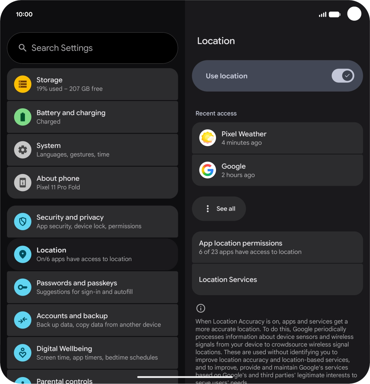 Press App location permissions. Press App location permissions.