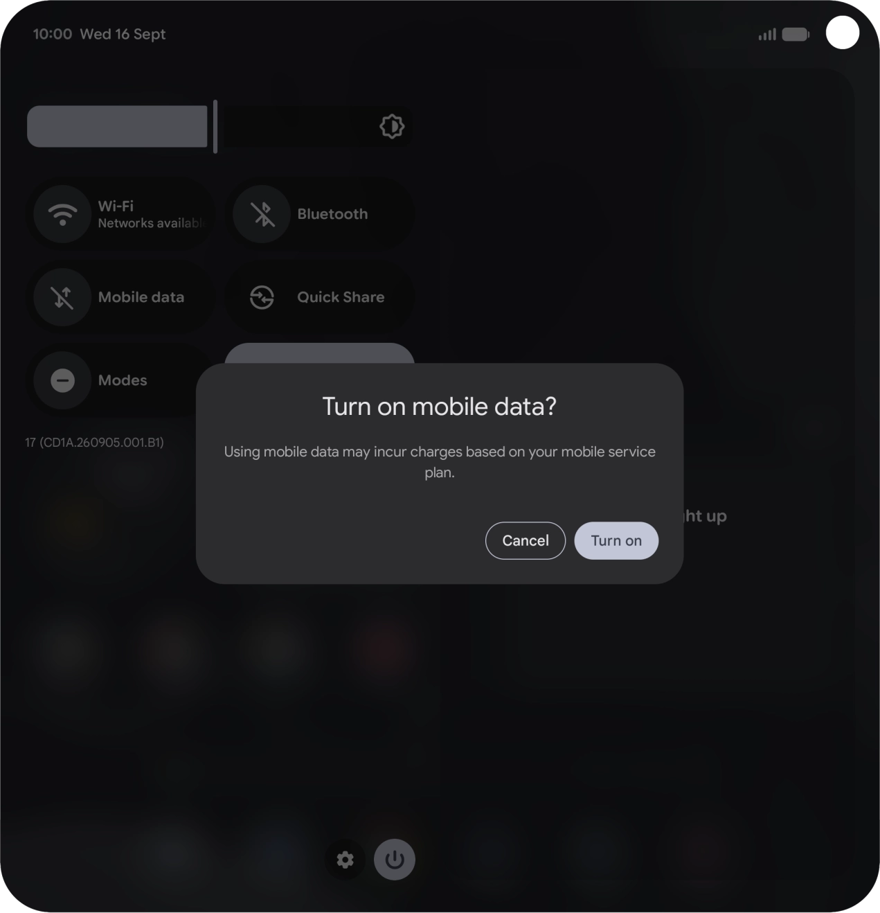 If you turn on the function, press Turn on. If you turn on the function, press Turn on.
